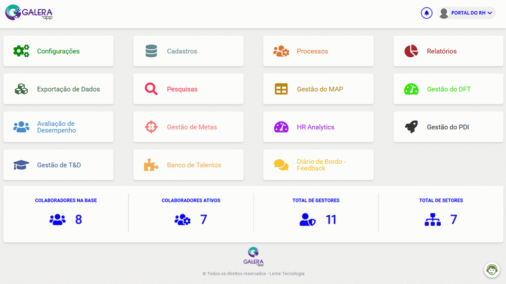 Tela do sistema Galera.app | Portal do RH