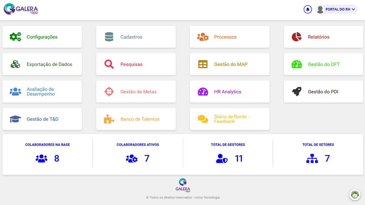 Tela do sistema Galera.app | Portal do RH
